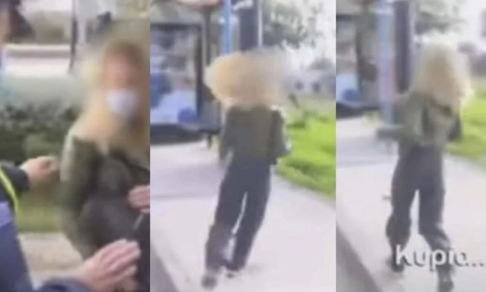 Η στιγμή που κοπέλα το "σκάει" από τους αστυνομικούς για τον έλεγχο sms